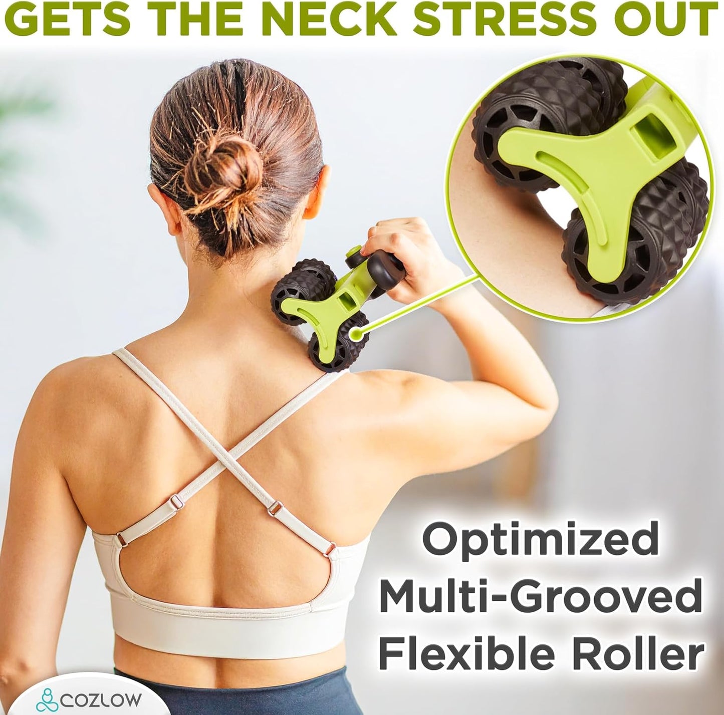 COZLOW Dual Sided Muscle Roller - Cellulite Massager for Arms and Legs - Flexible Massage Tool - Effective Sculpting Massage for Thighs, Butt
