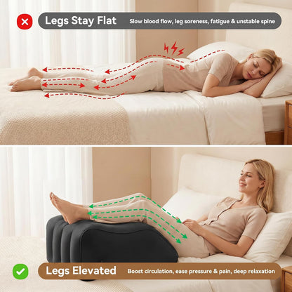 Inflatable Leg Elevation Pillow, Gray