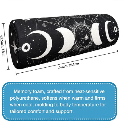 Neck Roll Pillow for Sleeping,Ergonomic Cylinder Tube Pillows for Cervical Spine and Neck Support,Versatile Roll Pillow for Bed,Office,and Travel,Memory Foam Bolster with Washable Cover