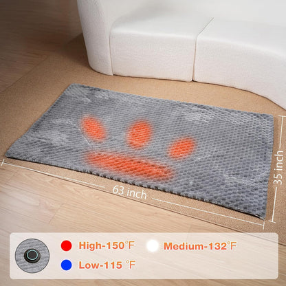 Cordless Battery Operated Heated Blanket, Wearable Heating Throw for Car,Camping,Office Warm Gift Machine Washable Super Cozy Soft Blanket with 10000 mAh Battery Pack 3 Heating Levels 63" X 35"