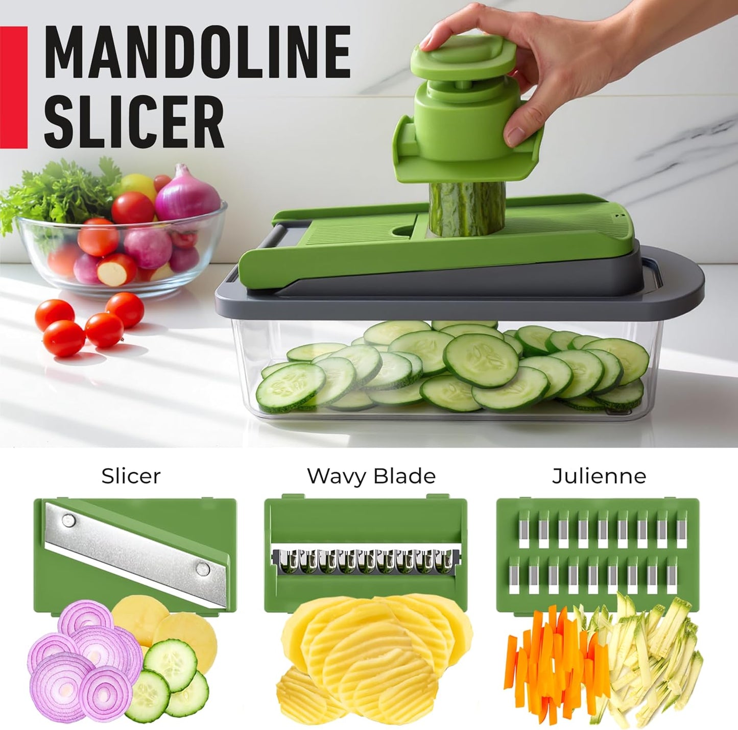 Mueller The Real Original Pro Vegetable Chopper & Mandoline Slicer, 10-in-1 | since 2013, 8 Blade Food Veggie Chopper, Onion Vegetable Cutter with Container, Kitchen Gadgets & Essentials