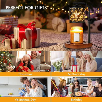 Candle Warmer Lamp with Timer & Dimmer- Electric Wax Melt Warmer with Adjustable Height for Scented Candles, Home Décor Fragrance and House Warming Birthday Gifts for Women Mom