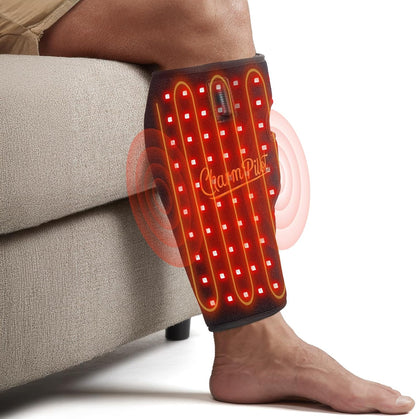 Red Light Therapy Pad for Calf, Vibrating Massage Heating for Leg | Infrared Light Therapy Wraps, Adjustable Power and Modes, Perfect for Office, Home, and Post-Workout Use(Black)