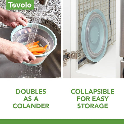 Tovolo Microwave Splatter Cover for Food, Large (Charcoal) - Collapsible & Vented Silicone Splatter Guard Lid - Microwave Plate & Dish Cover with Handle - BPA-Free Kitchen Gadget for Meal Prep