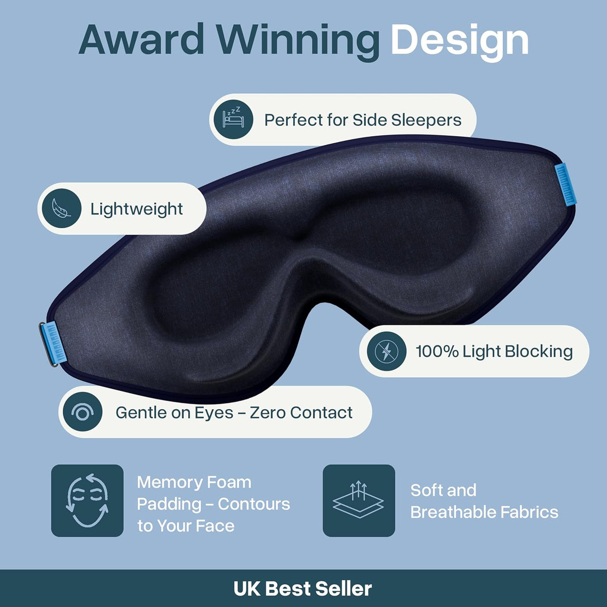 MyHalos® Sleep Mask for Men and Women, 3D Blackout Eye Masks for Sleep