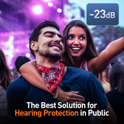 Reure High Fidelity Concert Ear Plugs, Noise Cancelling Silicone Ear Plugs 2 Pairs Great for Concerts Loud Music, Musicians, Motorcycles, Airplanes, Raves, Hearing Protection -23 dB