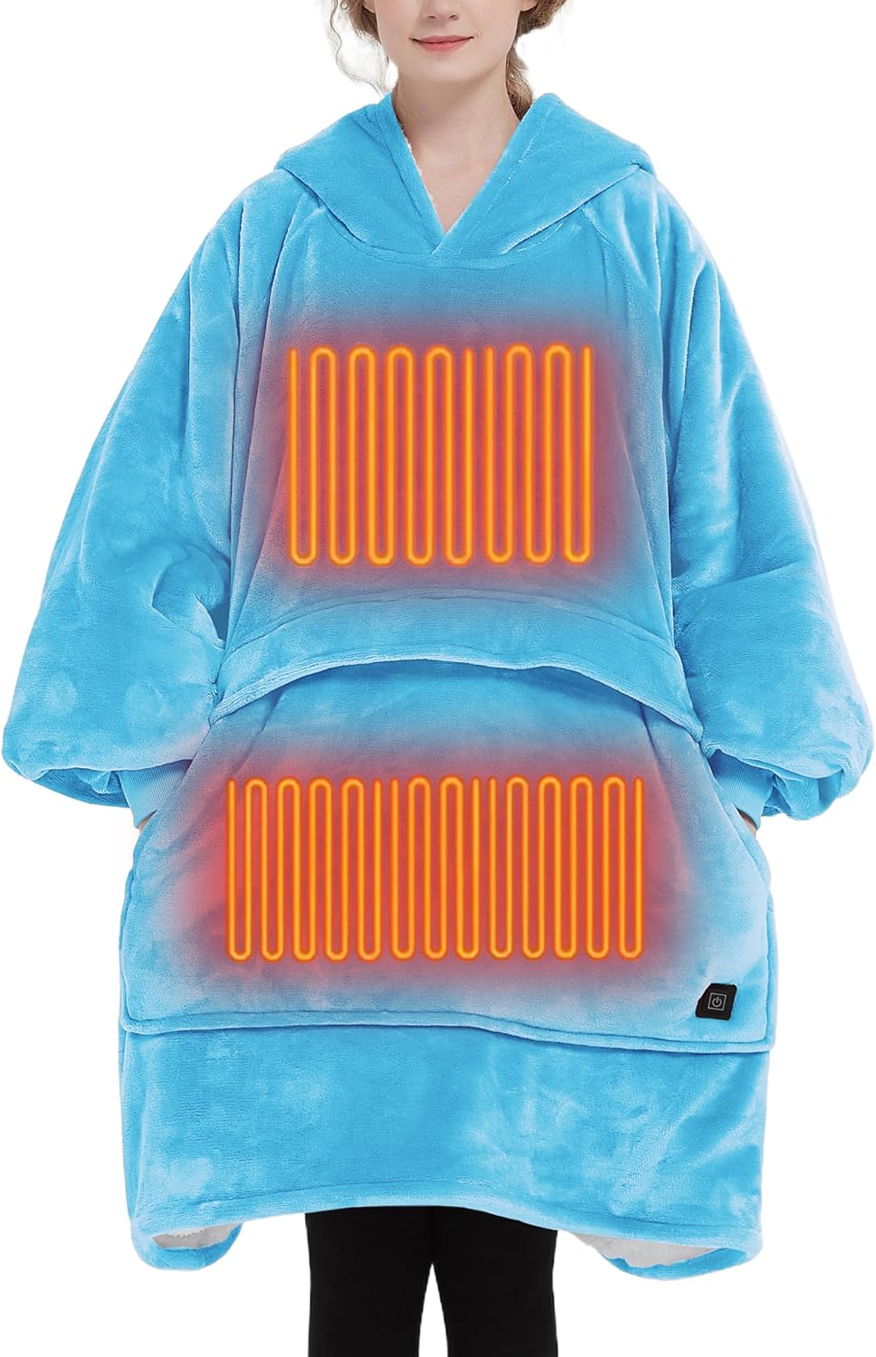 KFUBUO Wearable Heated Blanket Cordless Oversized Hoodie Sweatshirt