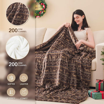 Homemate Heated Blanket Electric Throw - 50“x60“ Heating Blanket with 10 Fast Heat Levels 8 Hours Auto Off Soft Cozy Flannel Over-Heated Protection ETL Certification Keep Warming in Home | Throw with 10 Fast Heat Levels 8 Hours Auto Off Over-Heated