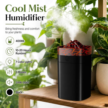 300ml Cool Mist 7 Colorful Lights Humidifier, 10-20 Hour Runtime for Plants