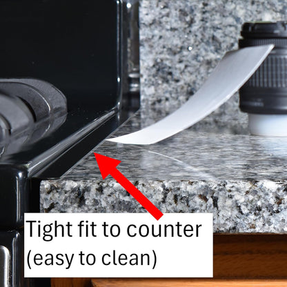 TrueGem Stove Gap Covers, 23.4", Black | Stainless Steel