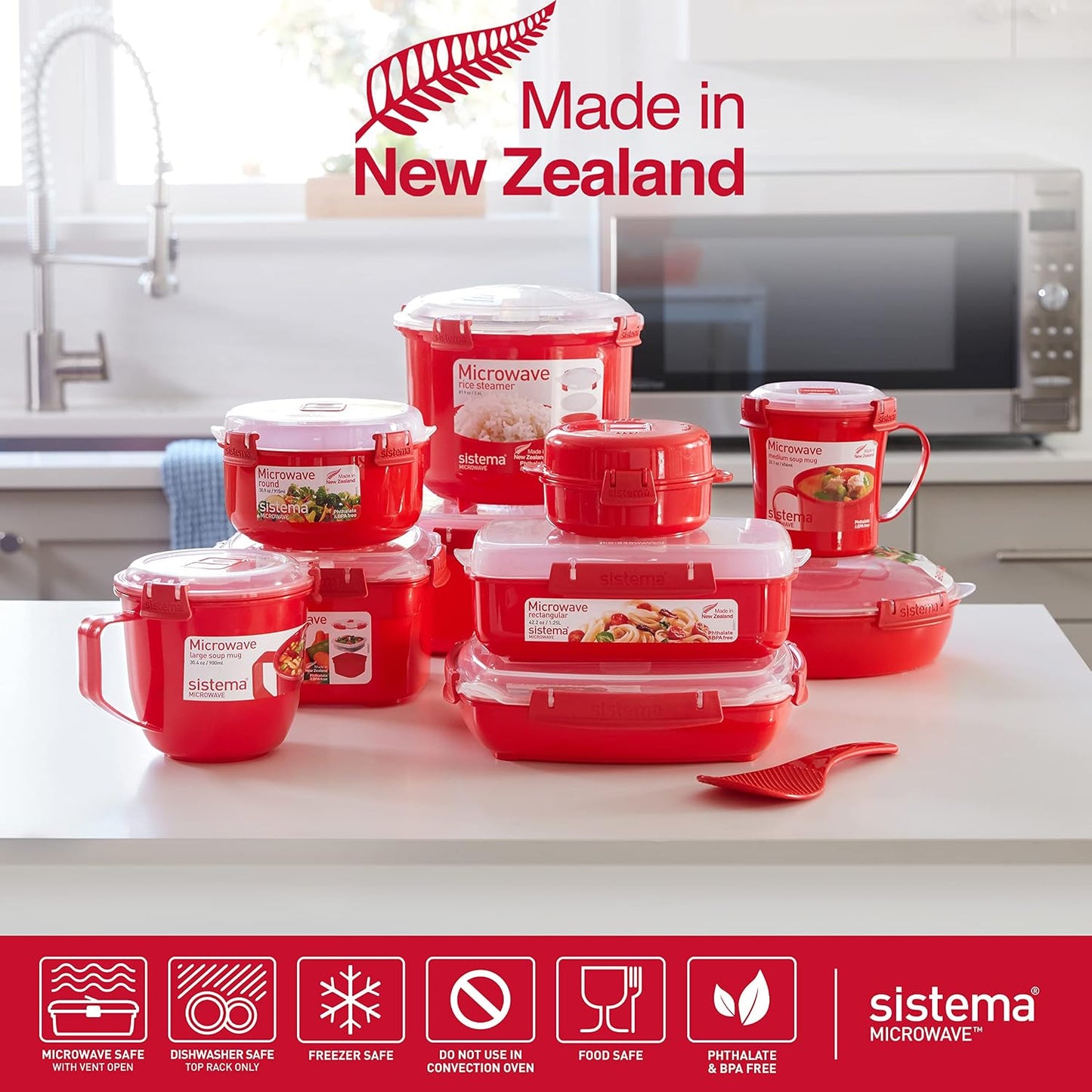 Sistema Microwaveable 940mL Noodle Bowl, Round Microwave Container with Lid & Steam-Release Vent, Cooks Pasta, Soup, Stew & More, Dishwasher & Freezer-Safe, BPA-Free