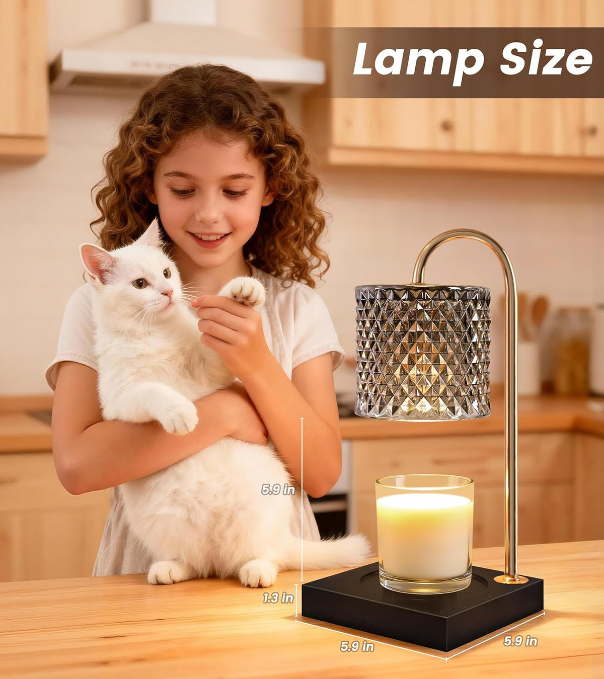 TigQiang Candle Warmer Lamp with Timer, Birthday Gifts for Women, Amber