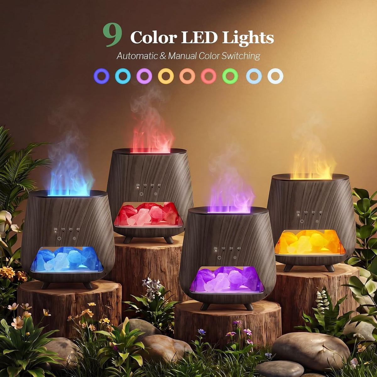 Essential Oil Diffuser for Home: 𝟒-𝐢𝐧-𝟏 Himalayan 𝐒𝐚𝐥𝐭 Lamp