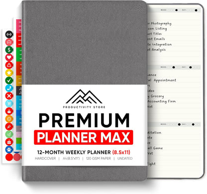 Dated, 2026 Planner, 5.8” x 8.3” - The #1 Productivity Planner to Achieve Your 2026 Goals - Planner 2026-2027 by PRODUCTIVITY STORE (A5, GREY)