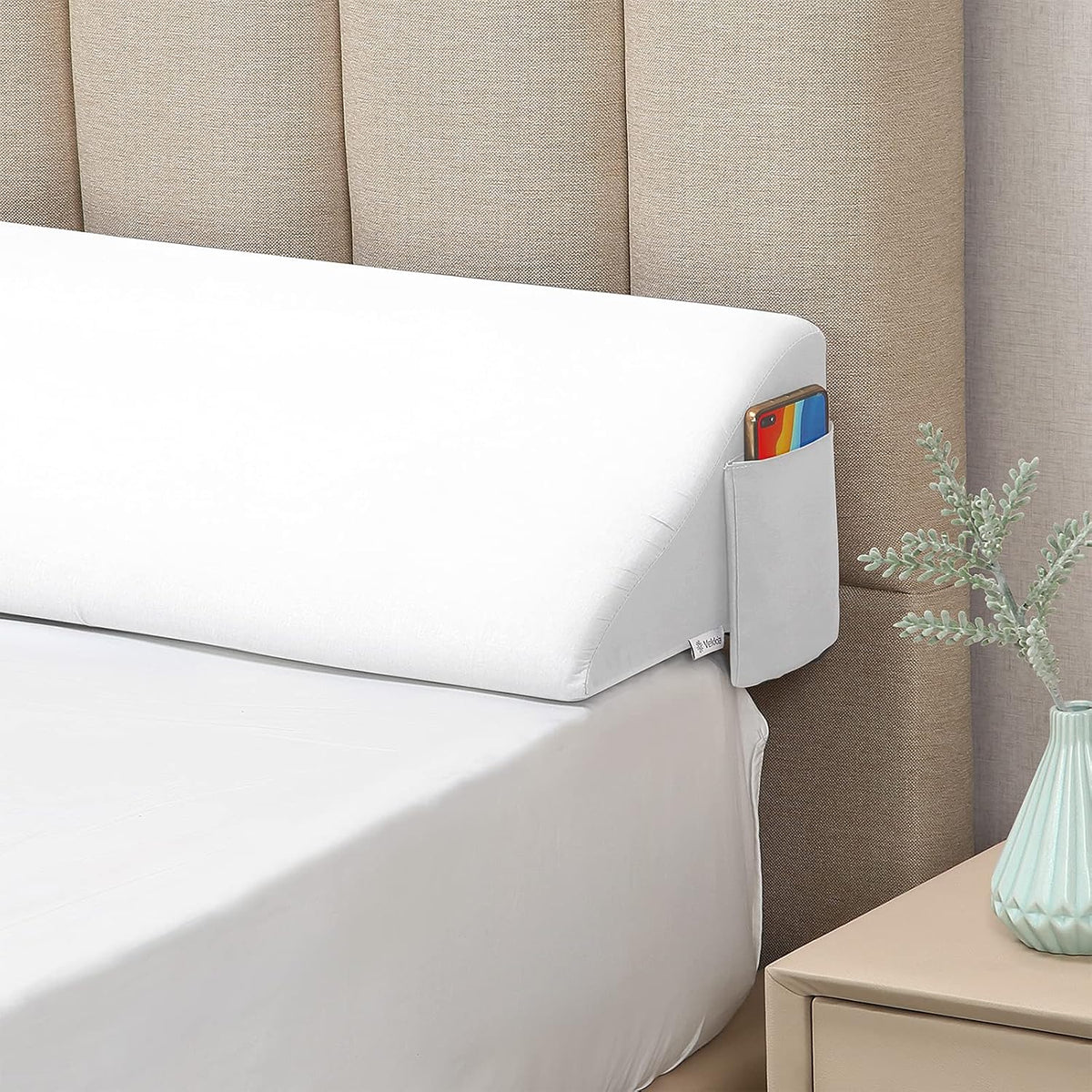 Vekkia Bed Wedge Pillow for Headboard Gap,Bed Gap Filler(0-6") King