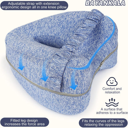 Revoget Alignment Pillow for Side Sleepers, Relieve Leg Pain & Sciatica 2026 New Knee Pillow for Side Sleepers, Hips Buttocks Back Sciatica Relief Pillow with Adjustable Strap (Star Blue)