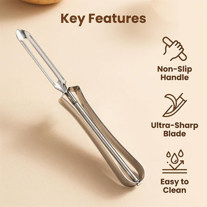Aniso Kitchen vegetable peeler Stainless steel rotary peeler for vegetable and carrot fruit，with ergonomic safety and control handle-Dishwasher Safety