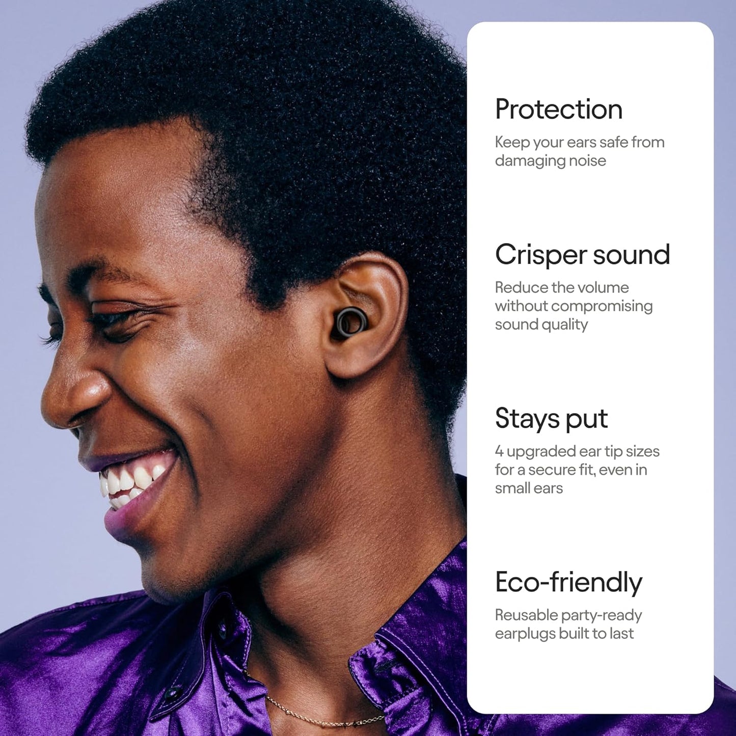 Loop Experience 2 Ear Plugs - Stylish Certified Hearing Protection | 17dB SNR noise reduction (high-fidelity). For concerts, festivals, live events, musicians, sports, DJs & nightlife
