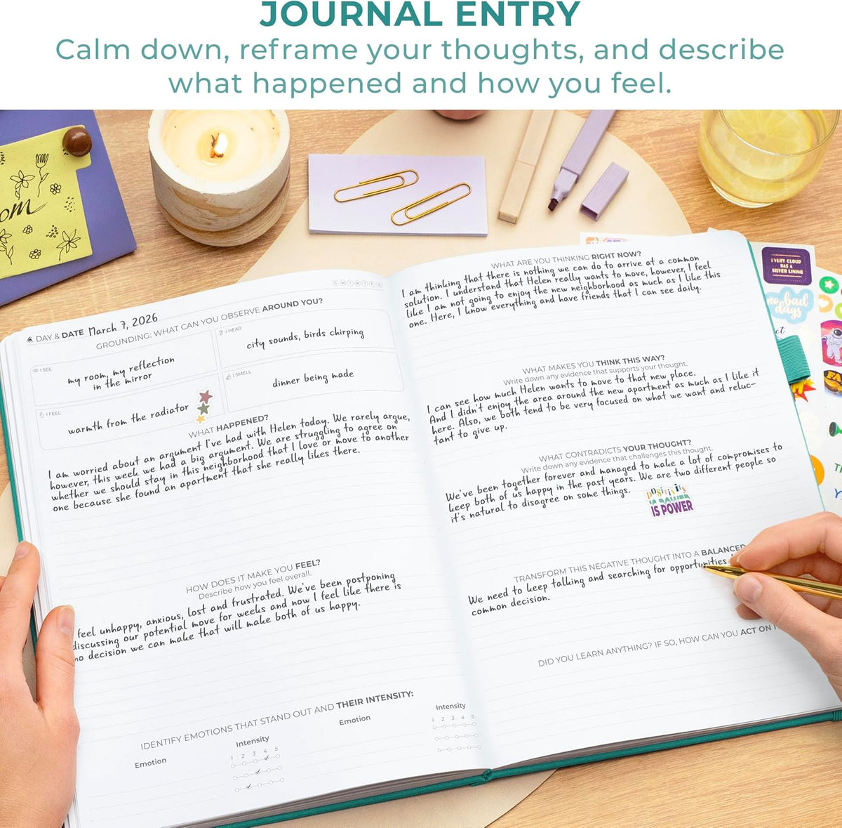Clever Fox Mental Health & Anxiety Journal CBT Prompts 5.8x8.3 Lavender