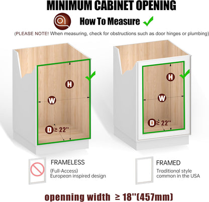 2-Tier Cabinet Pull Out Shelves, 14" W x 22" D, Chrome | Heavy-Gauge Wire Kitchen Cabinet Organizer, 100 lbs Capacity, Ball-Bearing Glides, Min 15" Opening, For Tupperware & Bowls