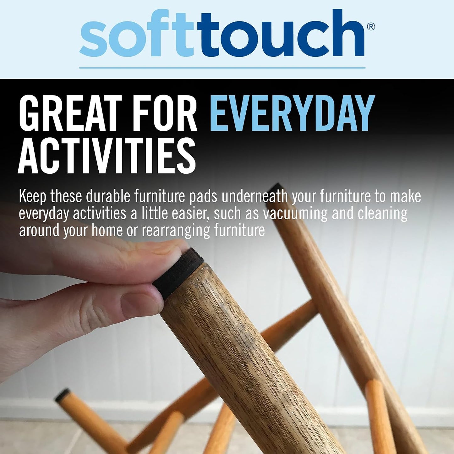 SoftTouch 1.5" Round Reusable Felt Furniture Sliders for Hard Surfaces, Noise-Reducing Adhesive Furniture Moving Pads for Beds, Sofas, Dressers, Set of 24, Beige