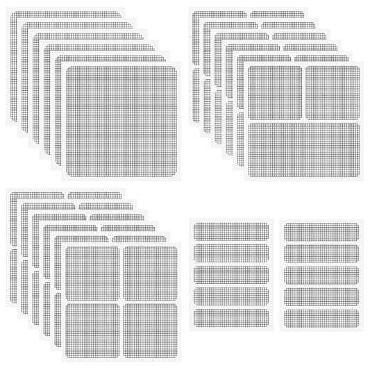 20Sheets Window Screen Patches Repair Kit, 4 Sizes Black Windows Screen Repair Mesh Tapes Blow Dryer, Self-Adhesive Windows Screen Repair Tapes for Window, Door, Screen Tears Holes