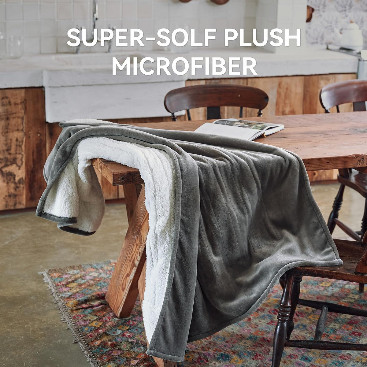 Heated Blanket 50x60”, 3 Hours Auto-Off Electric Blanket, Grey