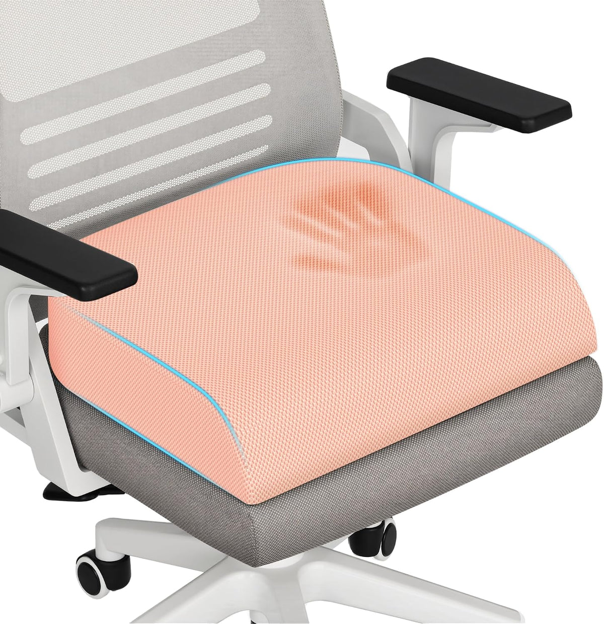 TranquilRelax Memory Foam Seat Cushion for Office Chair, 3-Inch, Black
