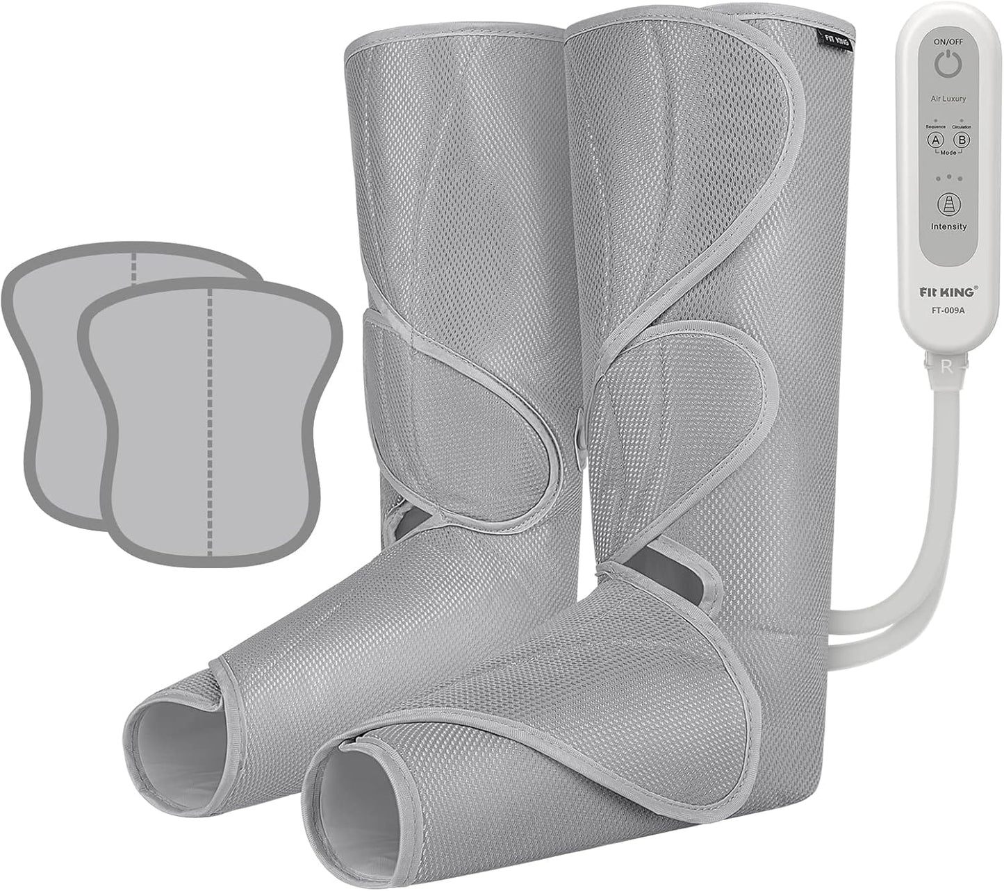 FIT KING Leg Massager for Circulation and Pain Relief, Air Compression Leg and Foot Massager to Relieve Pain Swelling Edema with 2 Size Extensions- Great Gift for Wife Mom and Dad