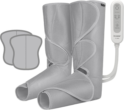 FIT KING Leg Massager for Circulation and Pain Relief, Air Compression Leg and Foot Massager to Relieve Pain Swelling Edema with 2 Size Extensions- Great Gift for Wife Mom and Dad