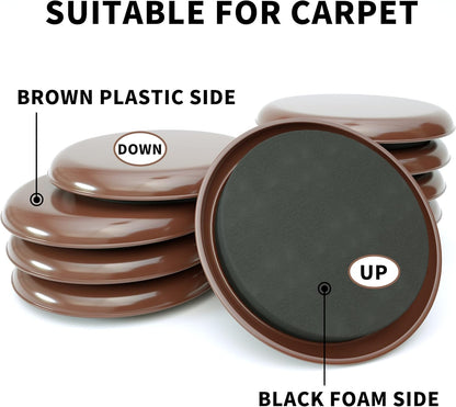 Furniture Sliders, 20pcs-3 1/2” Furniture Sliders for Carpet, Furniture Pads Hardwoods Floors, Heavy Duty Furniture Movers Sliders, Reusable Furniture Moving Pads, Floor Protectors for Carpet