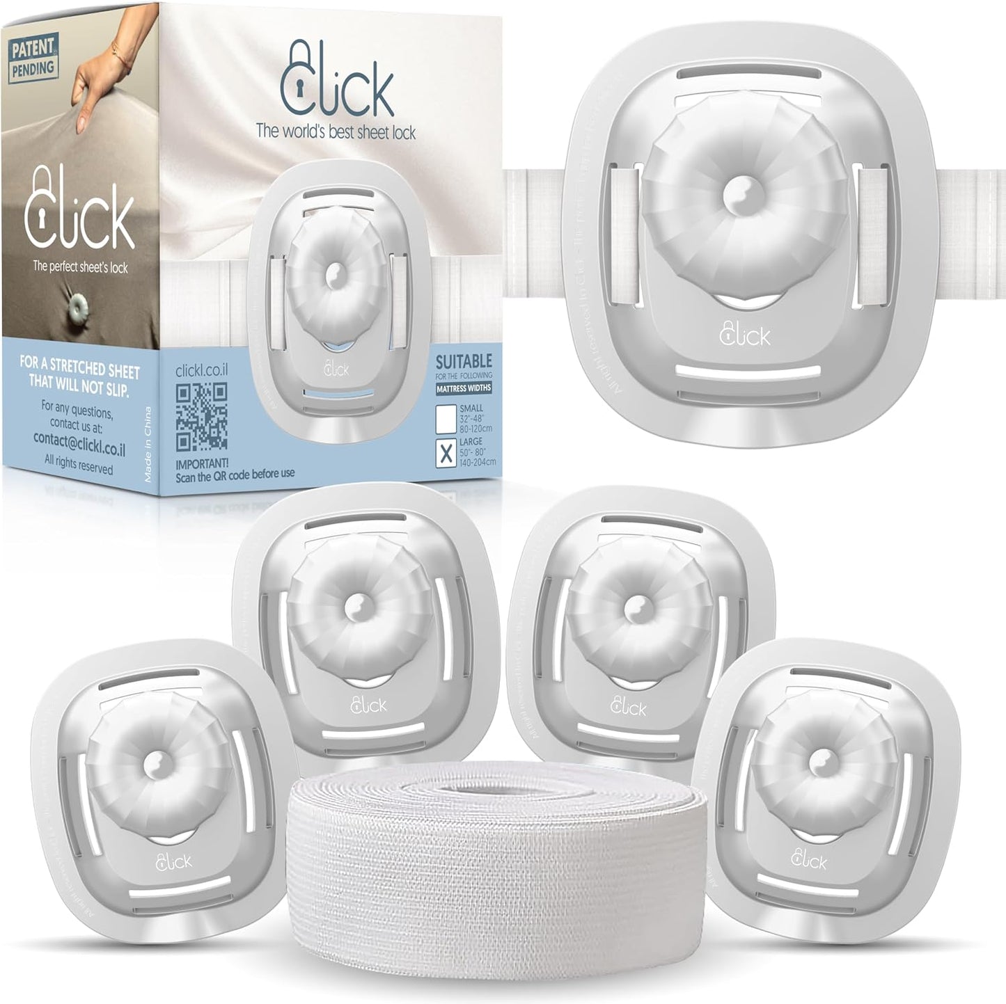 Click Bed Clips to Hold Sheets - Sheet Clips & Straps Keep Sheets in Place Firm & Tight on Single and Twin Bed, Heavy Duty Sheets Holders & Mattress Clips to Keep Sheets on Single & Twin Beds