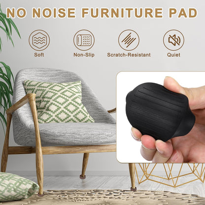 PATIKIL 4 Inch Rubber Furniture Pads, 4 Pack Non-Slip Furniture Coasters Round Anti Skid Caster Cups Furniture Feet Cup Floor Protectors for Bed Couch Stoppers, Brown