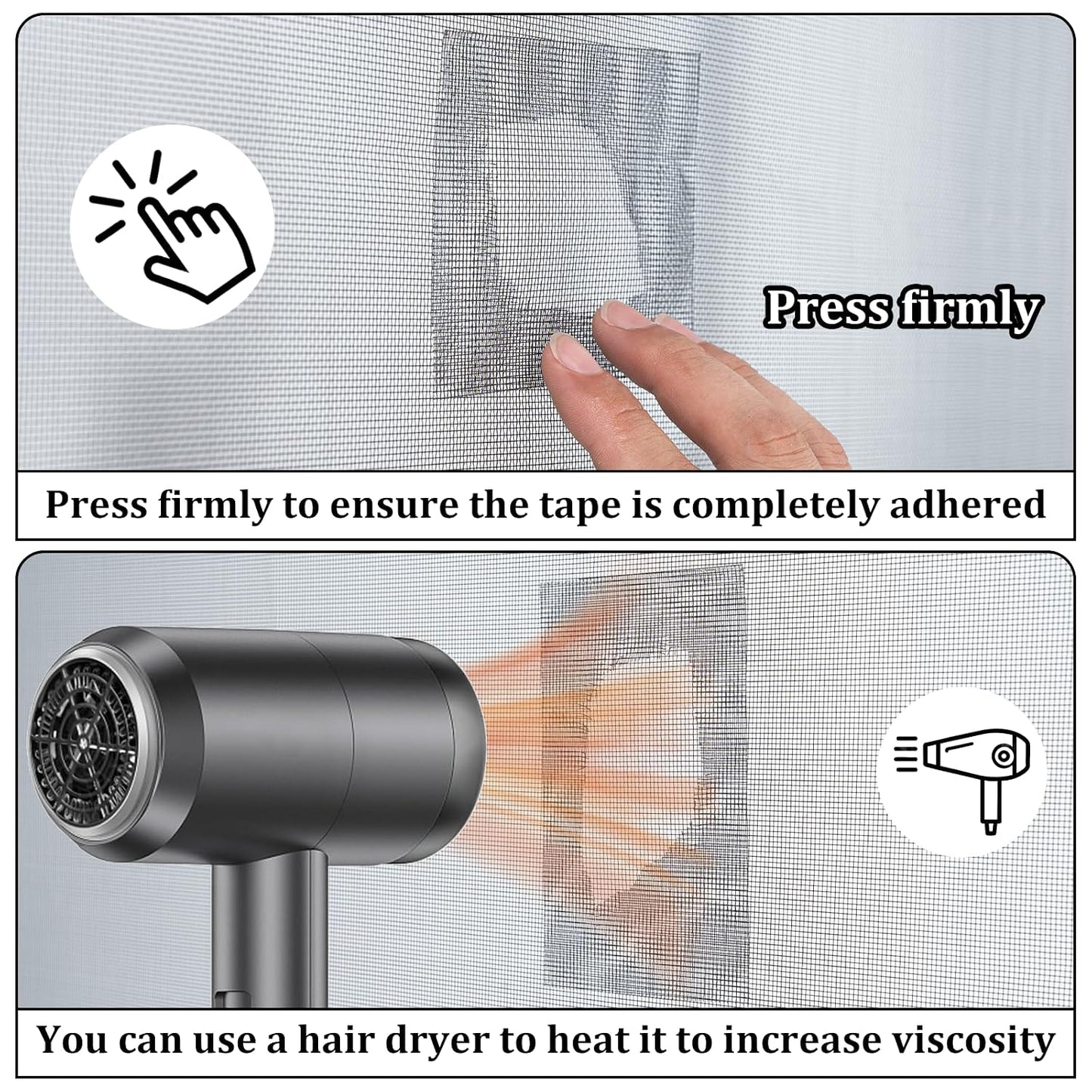 2" x 30FT Black Window Screen Repair Tape Fiberglass Mesh Patch Tape | Fiberglass Mesh Screen Repair Tape for Window & Door Tears, Strong Adhesive, Quick Fix Holes, Black Durable Mesh