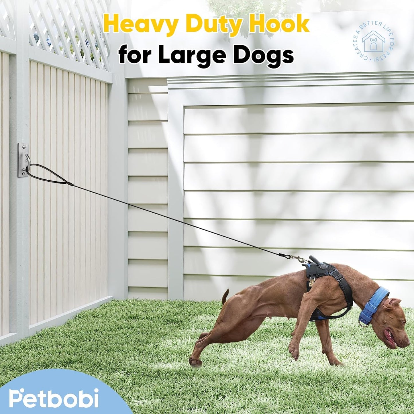 Petbobi Dog Leash Hooks for Wall - Dog Leash Holder, Stainless Steel Wall Mounted Hook, Indoor Outdoor Home & Business Use, Slim Compact & Space Saving Design