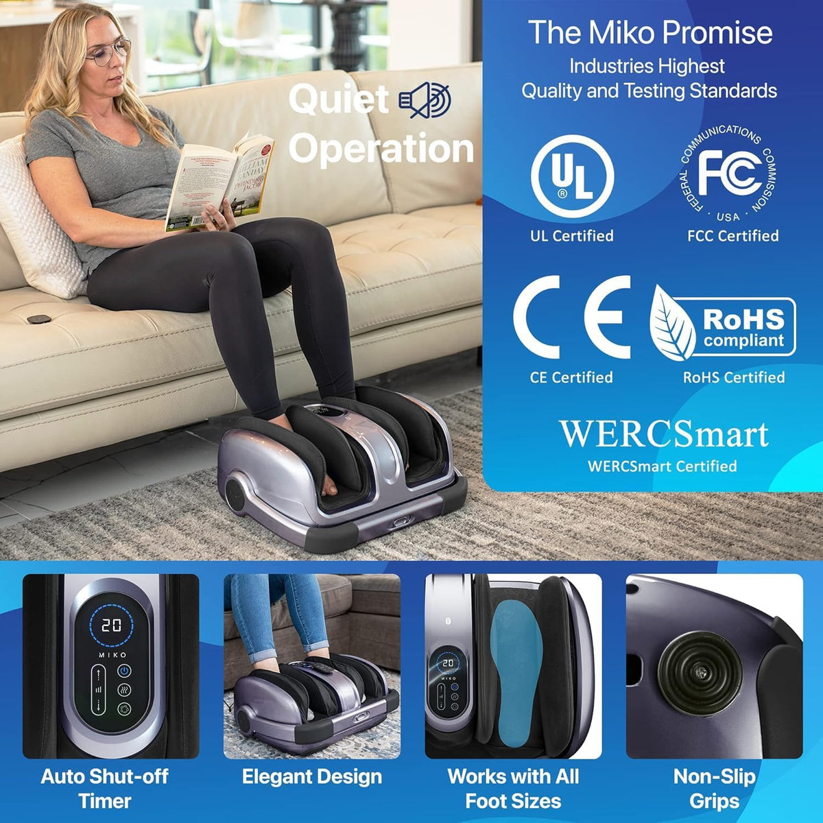 Miko Shiatsu Foot Massager with Heat and Deep Kneading