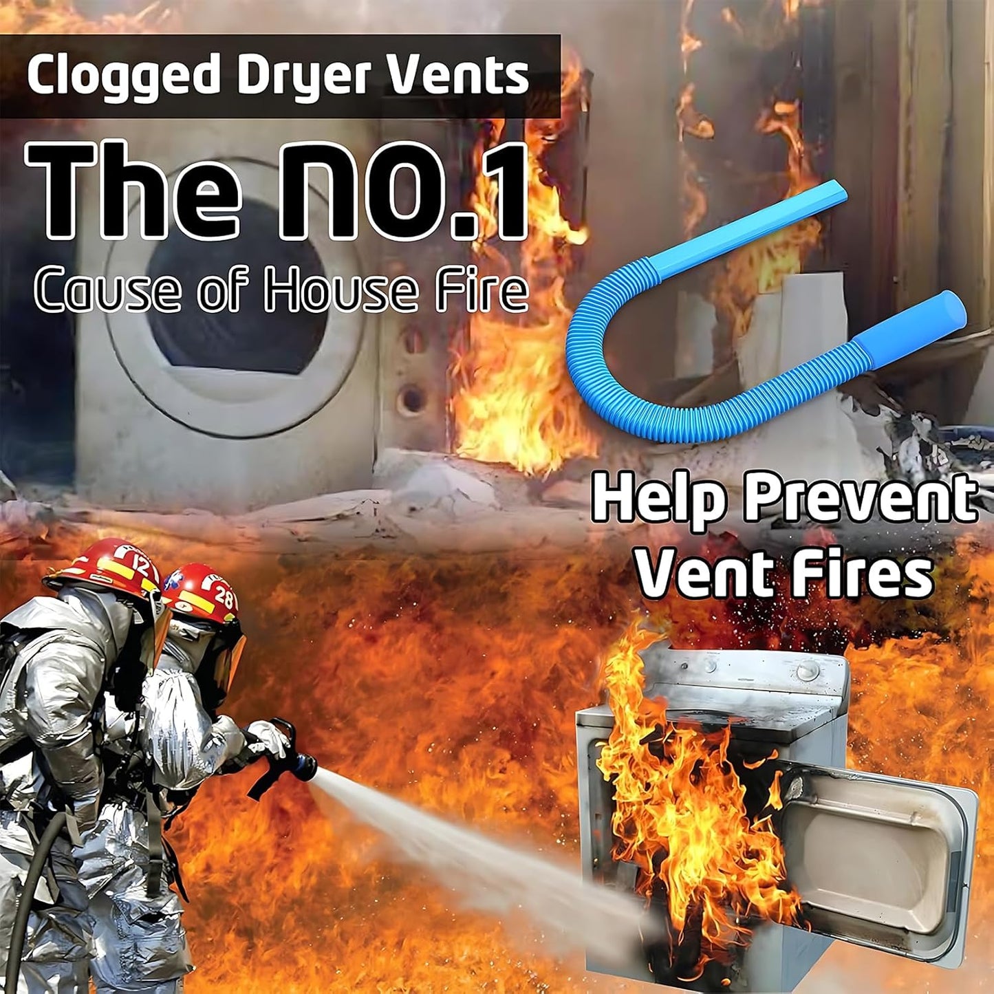 Upgraded Dryer Vent Cleaner: Universal Vacuum Hose Attachment Fits All Vacuums Cleaner, Deep Cleaning Tools for Clogged Ducts & Lint Removal