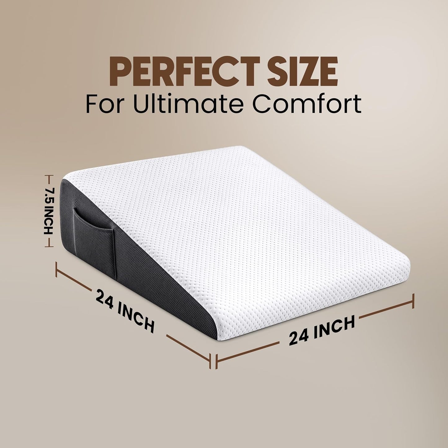 Utopia Bedding Wedge Pillow, Triangle Memory Foam Pillow 24x24x7.5 inches