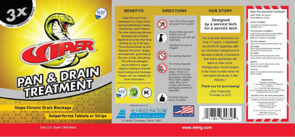Refrigeration Technologies Viper Pan & Drain Treatment 1 Gal Yellow RT800G RT800S (1)