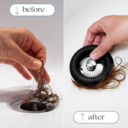 TubRing Pop-Up Drain Protector & Strainer Silicone Hair Catcher, Aqua | Easy snap-in design fits around bathtub stoppers. Customizable utility guard for clog prevention. Fits 1.85"- 2.16" drains.