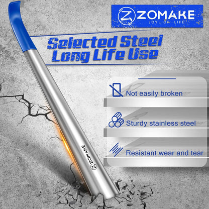 ZOMAKE Shoe Horn Long Handle for Seniors Men Women, Metal Shoehorn 16.5" | Stainless Steel Boot Horn Shoe Spoon Helper, Comfort Grip Handle, Smooth Edges, No Bending Required, Shoe Care for Daily Use