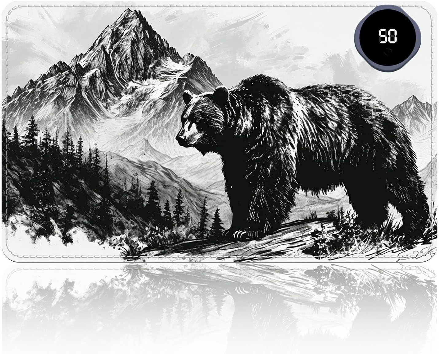 Heated Desk Pad Heated Large Mouse Pad, Electric Quickly Warm Desk Mat with 3 Levels Heating 3 Hours Auto Shut-Off, 31.5" x 13" Warm Gaming Mousepad Hand Foot Warmer, Baby Elephant