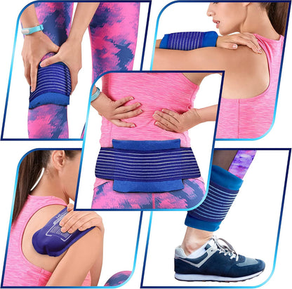 Medvice Knee Ice Pack Wrap with Cold Compression for Pain Relief, Swelling | Knee Replacement Surgery, Arthritis & Injury Recovery, Adjustable Straps, Gel Ice Packs for Meniscus Tear & ACL Blue
