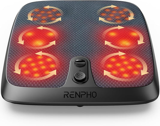 RENPHO FSA Foot Massager Mat with Heat & Kneading for Plantar Fasciitis | Step-Activated On/Off, Pressure Trigger, FSA Eligible HSA, Slim & Fits under Sofa, Gifts for Women, Fits up to Size 12