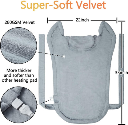 CAROMIO Massaging Heating Pad for Back Pain Relief, Neck and Shoulders