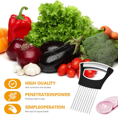 Onion Slicer Thin-Egg Chopperonion Onion Holder For Slicing,Avocado Slicer Tool Blooming Onion Cutter Kit,Tomato Slicers For Home Use Cool Kitchen Gadgets 2024 (Black(No handle))