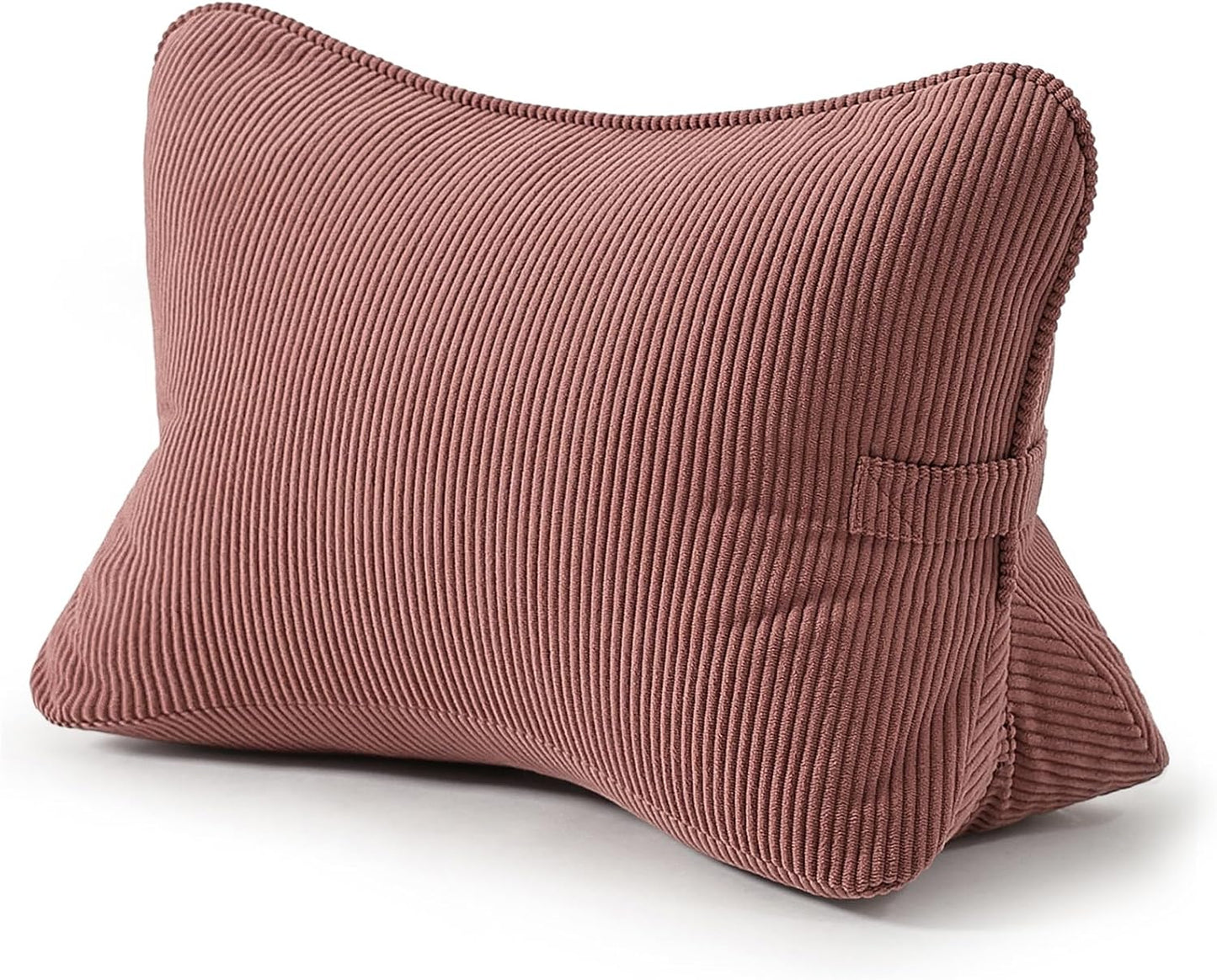 Pat. Pend. Corduroy Lumbar Support Back Pillow for Watching TV, Reading & Gaming, Ergonomic Triangle Support Cushion for Sofa, Armchair & Bed Sitting, Removable Washable Cover, Beige Gray