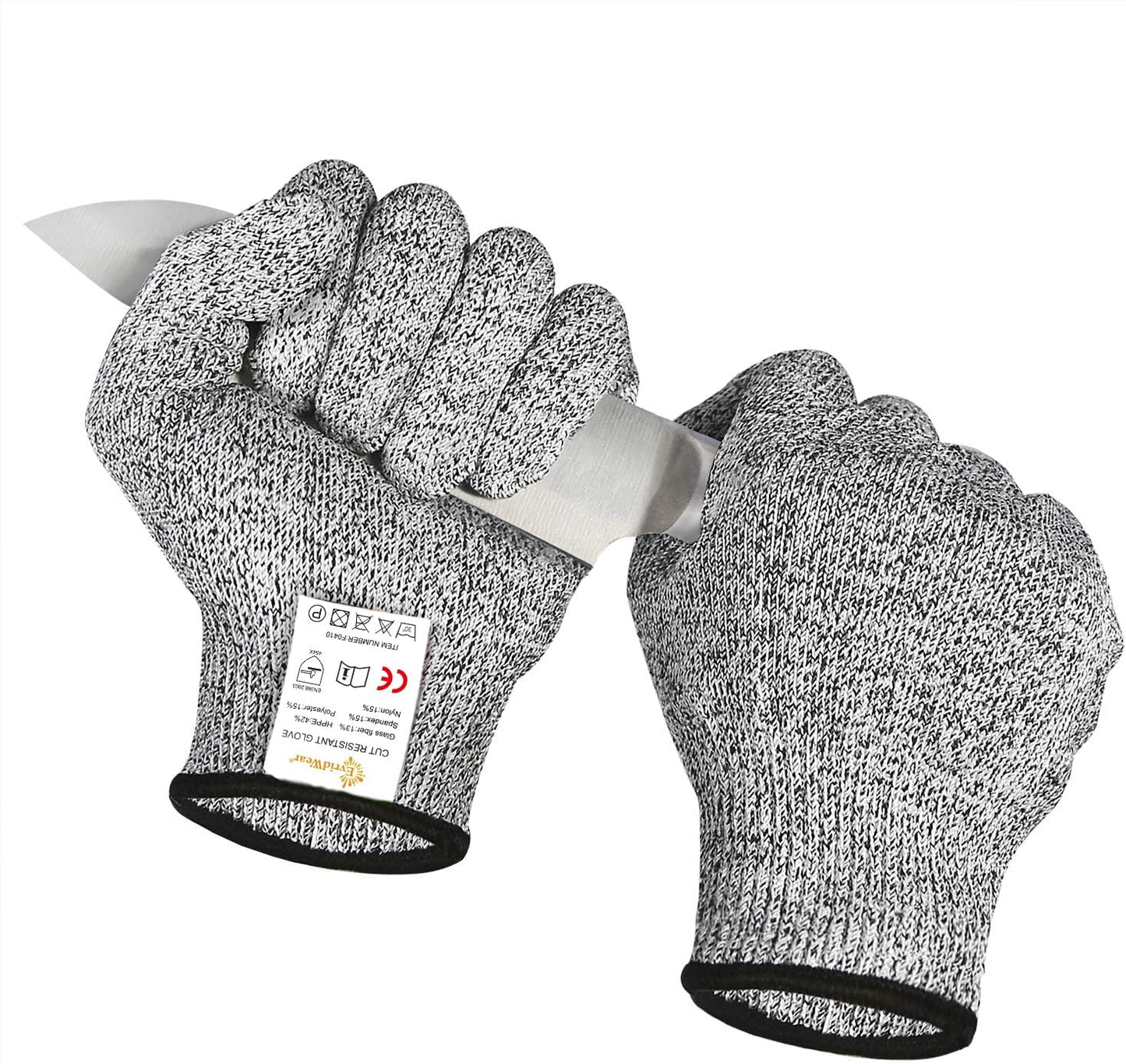 Evridwear Cut Resistant Gloves Food Grade Level 5 Kitchen Safety Protection (Medium, Pink)