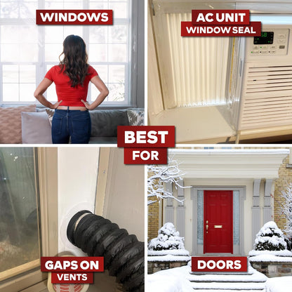 XFasten Window Tape for Winter 2-Inch x 30-Yards 1.5” Core, Residue-Free Window Weather Sealing Tape for Winter, Draft Stopper and Insulation for Weather Stripping