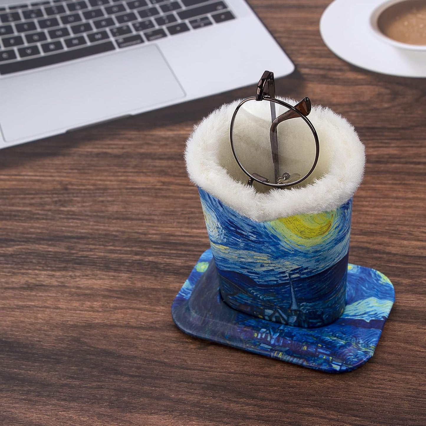 Plush Fluffy Lined Anti-scratch Eyeglasses Holder Protective Glasses Stand Case
